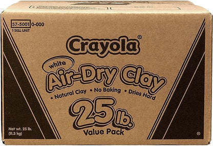 Crayola Air Dry Clay for Kids - White, Modeling Clay for Kids, Arts & Crafts, School Supplies, Teacher Classroom Must Have, 25lb
