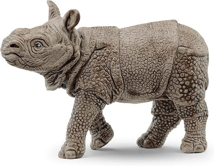 Schleich Wild Life Realistic Baby Indian Rhinoceros Figurine - Authentic and Highly Detailed Wild Animal Toy, Durable for Education and Fun Play for Kids, Perfect for Boys and Girls, Ages 3+