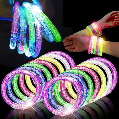 50Pcs Glow Bracelets,LED Bracelets Light up Bracelets,Glow In The Dark Bracelets 6 Colors,LED Party Supplies for Kids Adults,LED Glow Stick Bracelet for Party Birthday Concerts Night Events