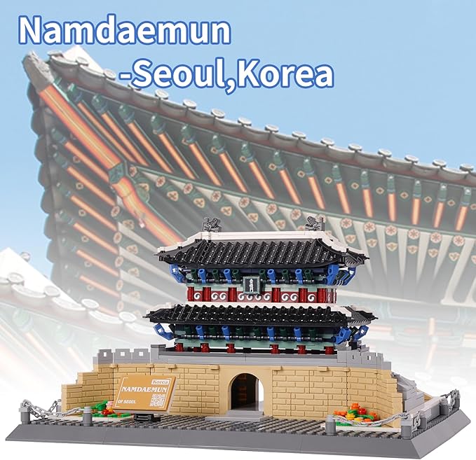 Oichy Namdaemun Model Building Kits, World Famous Architecture Building Blocks Set, Collection Namdaemun Toys Gifts Set for Adults and Kids(900 PCS)