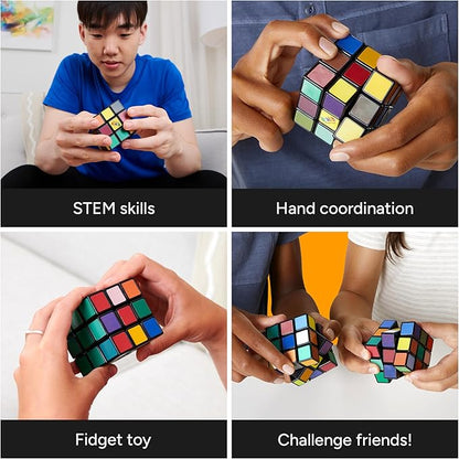 Rubik’s Cube, Impossible Cube, Advanced Color-Matching Puzzle, The Original 3x3 Rubik's, Twisting Fidget Toy, Challenging Brain Teaser & Sensory Puzzle for Adults, Teens, & Kids, for Ages 8 & Up