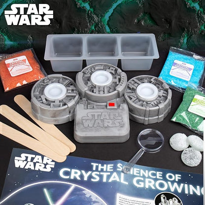 STAR WARS Glowing Crystals, Crystal Growing Kit with Light Up Display Stand, Grow 3 Colorful Crystals, Star Wars Toys, Gift for 8 Year Old Boy, Star Wars Merch, Star Wars Toys for Boys Age 8-12