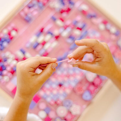 Melissa & Doug Created by Me! Sparkle & Shimmer Beads Wooden Bead Kit, 340+ Beads for Jewelry-Making