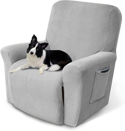 Recliner Chair Cover Lazy Boy Recliner Covers Recliner Covers for Recliner Chair 1 Piece Furniture Protector Prevent wear and pet Hair（Recliner,Light Grey）