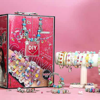 Woiworco Jewelry Making Kits Bracelet Making Kit with Jewelry Box, Valentine's Day Gifts Birthday Gifts for Kids Girls 4-6 8-12, Art and Craft Set