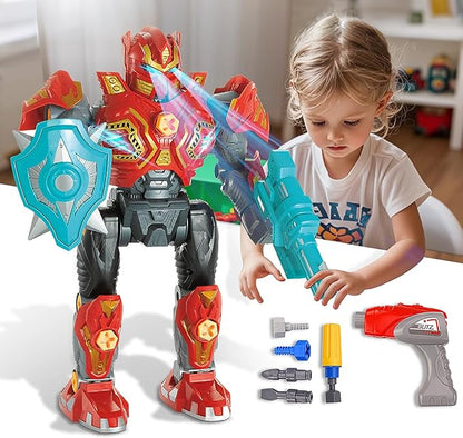 Take Apart Robot Toys for Boys, Robot Toys for 4-6 Years Old Boys, Robot Toys with Sounds, Christmas Birthday Gifts for Kids 5-12, Assembly Set with Drill
