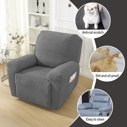 NORTHERN BROTHERS Oversized Recliner Chair Covers, Large Lazy Boy Recliner Covers, Stretchy Cover for Recliner Chairs, Light Gray