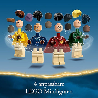 LEGO Harry Potter Quidditch Trunk Playset for 1 or 2 Players with Customizable Minifigures of Draco Malfoy, Cedric Diggory, Cho Chang and Golden Snitch, Travel Toy for Boys and Girls 76416