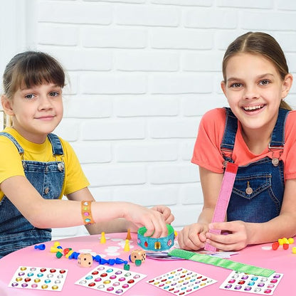 Outus 20 Pcs Bracelet Making Kits 12 Pcs Kids Snap Bracelets 8 Pcs Glitter Gem Stickers DIY Your Own Bracelet Jewelry Crafts for Girls Ages 6-12 DIY Birthday Gifts Crafting Party Favors Supplies