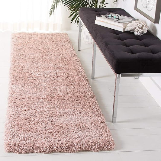 SAFAVIEH Royal Shag Collection Runner Rug - 2'2" x 8', Plum, Non-Shedding & Easy Care, 2-inch Thick Ideal for High Traffic Areas in Living Room, Bedroom (RYG115U)