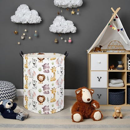 Animal Baby Laundry Basket Kids Hamper Animal Toy Storage Bin for Boys Room Decor Baby Nursery Hamper Gift Baskets for Bedroom Bathroom(Lovely Animal)
