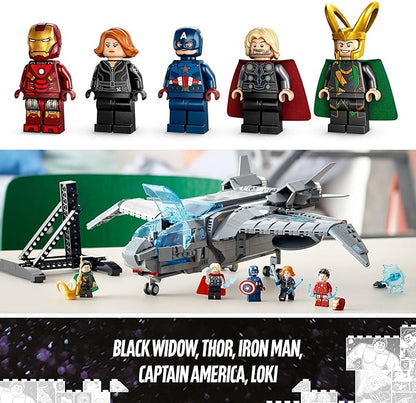 LEGO Marvel The Avengers Quinjet 76248, Spaceship Building Toy Set with Thor, Iron Man, Black Widow, Loki and Captain America Minifigures, Infinity Saga