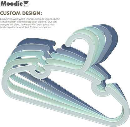 Recycled Plastic Kids Hangers | 13.5" Heavy Duty Kids Clothes Hangers | Bulk Pack Childrens Hangers, Large Child Hangers | Toddler Hangers (2-12yrs | 25 Pack, Blues)