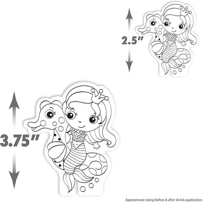 Shrinky Dinks Minis Mermaids, Includes 10 Preprinted Shrinky Dinks, Kids Art and Craft Activity Set, Kids Toys for Ages 5 Up by Just Play