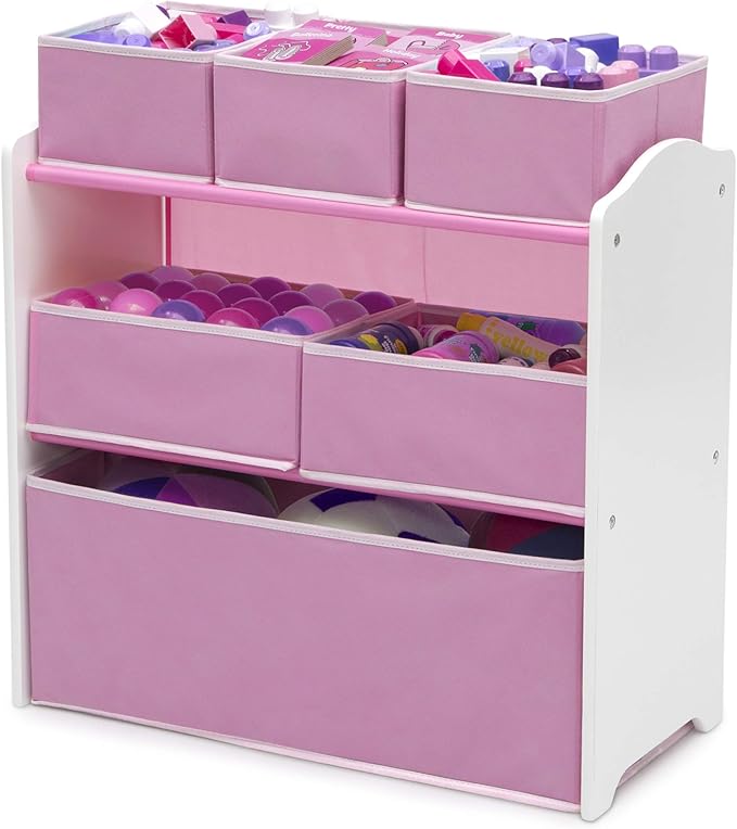 Delta Children 4-Piece Toddler Playroom Set, Pink/White