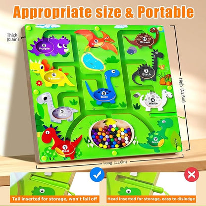 Magnetic Color and Number Maze,Montessori Toys for 3 4 5 Year Old Boys Girls,Wooden Puzzle Activity Board,Gifts for Preschool Sensory Activities for Toddlers.