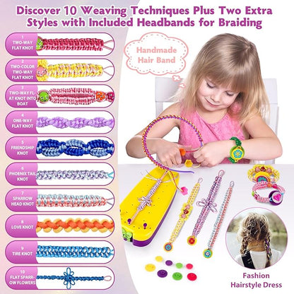 FunMission Friendship Bracelet Kit, Friendship Bracelet Making Kit for Girls, Arts and Crafts for Kids Ages 8-12, Bracelets String Maker DIY Toys Set, Toys for Girls 6 7 8 9 10 11 12+ Years Old