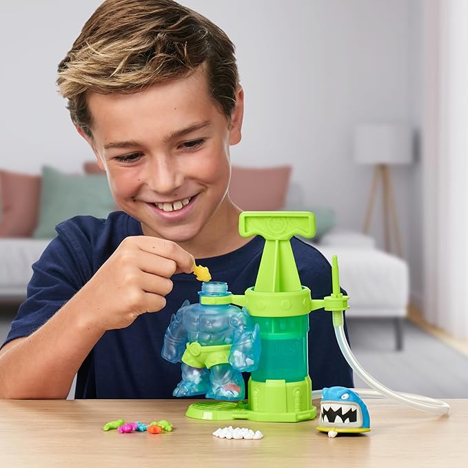 Heroes of Goo Jit Zu Hero Creator Thrash with 3 Unique goo fillings, Mix, Fill & Create Your own Stretchy Action Figure, Play Again and Again