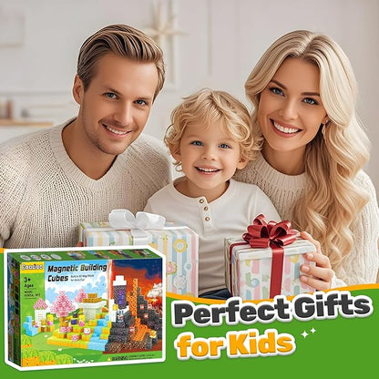 Magnetic Blocks - Build Mine Magnet World Magic Portal Set, Magnetic Tiles Building Blocks Toddler Toys STEM Sensory Outdoor Toys for 3+ Year Old Boys & Girls, Creative Kids Games Kids Toys 84PCS