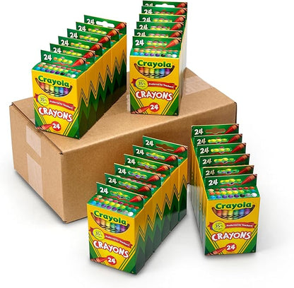 Crayola Crayons Bulk (24 Packs), Back to School Supplies for Preschool & Kindergarten, Bulk Crayons for Kids, Classroom Supplies