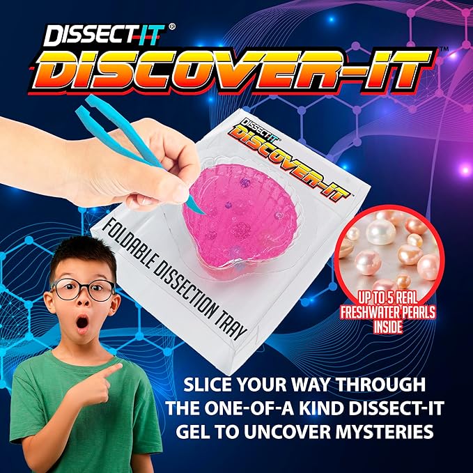 Top Secret Toys Discover-It Dissection Kit for Kids, Real Freshwater Pearl Science Lab Kit to Learn About Oysters, Science Toys for Kids Ages 5+