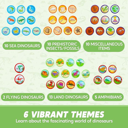 JOYIN 50PCS Dinosaur Stamps for Kids, 50 Different Designs, Fossils, Sea Dinosaurs, Stamps for Dinosaur Party Favor Bags, Easter Egg Stuffers, Halloween, Christmas, Birthday Gift