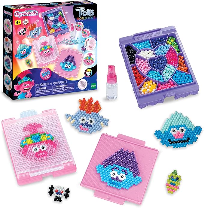 Aquabeads DreamWorks Trolls World Tour Playset, Kids Crafts, Beads, Arts and Crafts, Complete Activity Kit