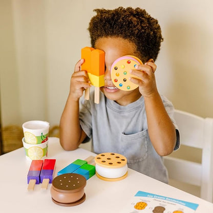 Melissa & Doug Frozen Treats | Pretend Play | Play Food | 3+ |, Multicolor, 33.528 cm H x 26.67 cm W x 6.35 cm L