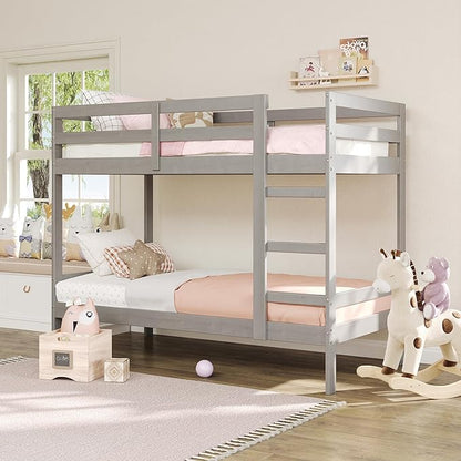 Walker Edison Modern Twin-Size Children's Bed Frame Bedroom, Twin-Size, Grey