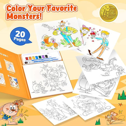 JoyCat Paint with Water Coloring Books for Toddlers, Watercolor Painting Sets for Kids Ages 3-5 4-8, Arts and Crafts Drawing Activities Toy Birthday Gifts for Boys Girls (Comics)