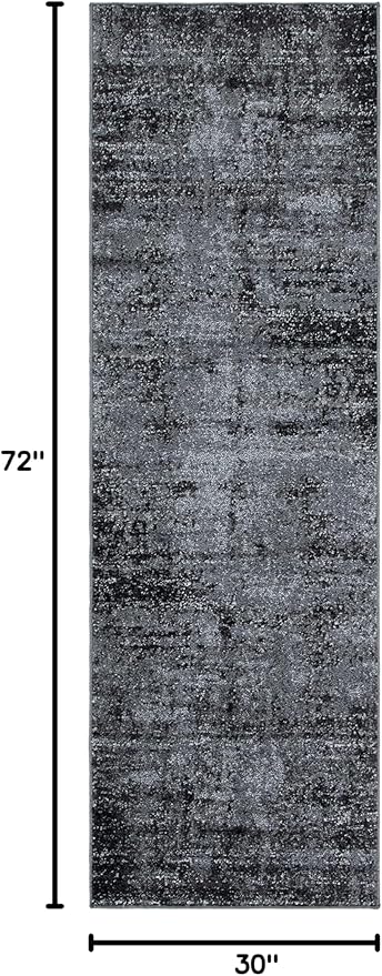 SAFAVIEH Adirondack Collection Runner Rug - 2'6" x 6' Runner, Black & Ivory, Modern Abstract Design, Ideal for High Traffic Areas in Living Room, Bedroom, Dining (ADR130A-26)