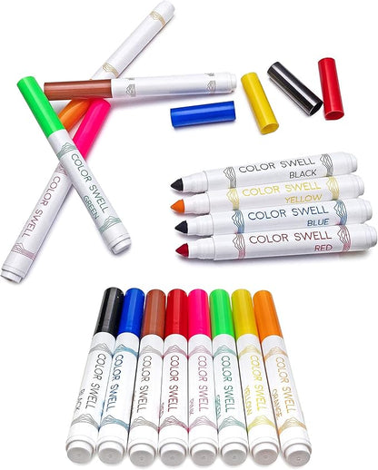 Color Swell Washable Bulk Markers Pack 18 Boxes of 8 Vibrant Colors (144 Total) Perfect Markers for Kids, Parties, Classrooms - Bulk Broad Line Markers