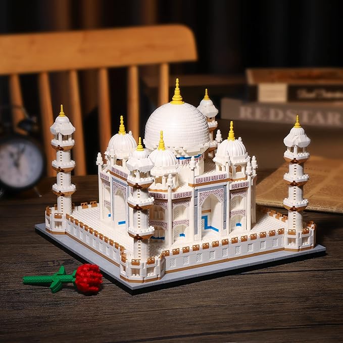 QLT Micro Mini Blocks Taj Mahal Architecture Building Toy Display Famous Architecture Model Kit for Adults and Kids Christmas Birthday Gift (4036 Pieces)