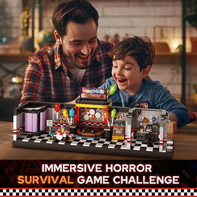 Five Nights Security Breach Stage Building Blocks Toys, Classic Horror Game Stage Building Set, Home Decoration Great Birthday Present for Teens, Collectible Present for Game Fans (1388PCS)