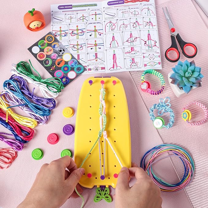 Friendship Bracelet Making Kit, String Bracelets Maker Craft, Kids Jewelry Making Kit, Arts and Crafts for Kids, Christmas Birthday Gifts for Girls