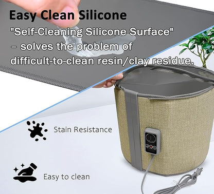 Portable Graphene Heating Craft Heater for Resin & Clay - 113-149°F (45-65°C) Adjustable Temp, Timer, 105W, 15"x12.2" - Fast, Even Drying for Pottery & Acrylic Art