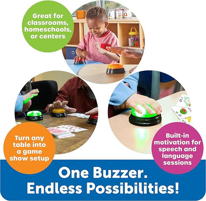 Learning Resources Lights and Sounds Buzzers - Classroom Must Haves Supplies, Kids Toys, Sound Effect Button, Family Game Shows For Trivia, Participation Tools Boys and Girls Birthday Gifts