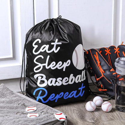 48 Pcs Baseball Party Favors for Kids Include 12 Baseball Drawstring Bags, 12 Baseball Keychain, 12 Silicone Baseball Bracelets, 12 Mini Stress Ball for Sports Birthday Supplies Decorations