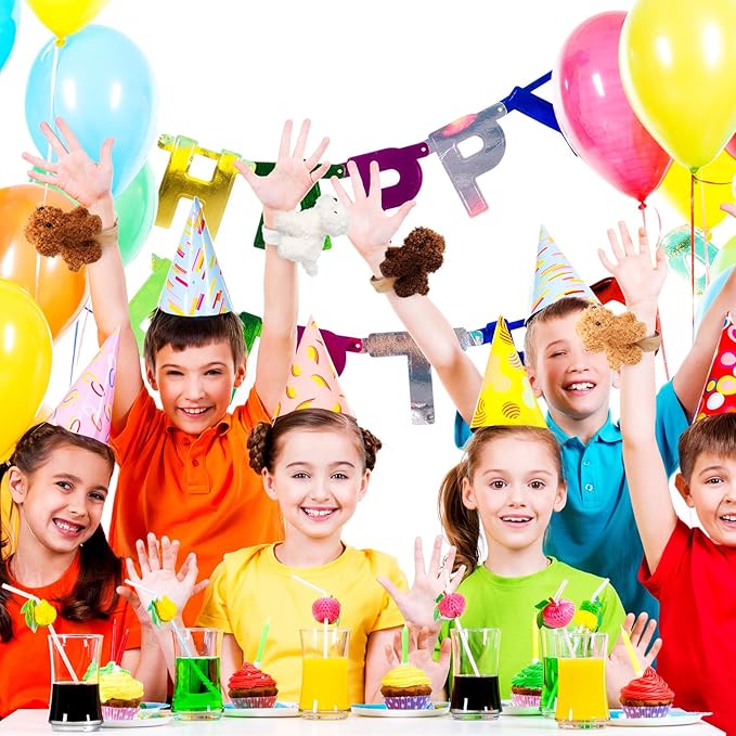 Ceenna 16 Pcs Valentine's Day Puppy Stuffed Animal Slap Bracelets Colorful Puppy Slap Bracelets 8.66 Inch Adorable Puppy Slap Wrist Bracelets Bulk for Birthday Party Favors Goodie Bag Fillers