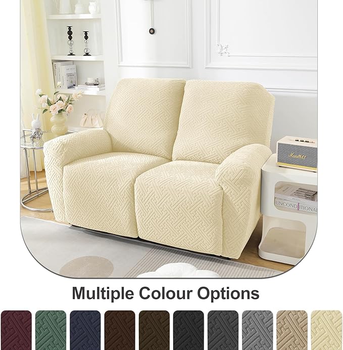 NORTHERN BROTHERS Recliner Chair Covers, Loveseat Chair Covers, Covers for Reclining Chairs, Recliner Couch Cover 2 Seat, Beige