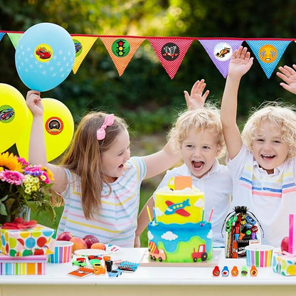 Shappy 84 Pcs Race Car Party Favors Racing Stationery Set Spiral Notebook Slap Bracelets Pencils Erasers Sharpeners Stampers Organza Bags for Racing Theme Classroom Prize Gift Birthday Party Supplies