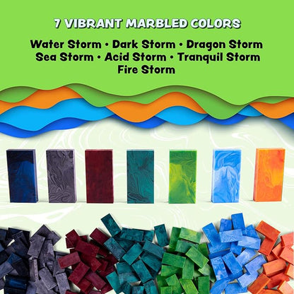 Bulk Dominoes Plastic Bulk 100pcs | Dominoes Set, STEM STEAM Small Toys, Family Games for Kids, Kids Toys and Games (Storm Mix)