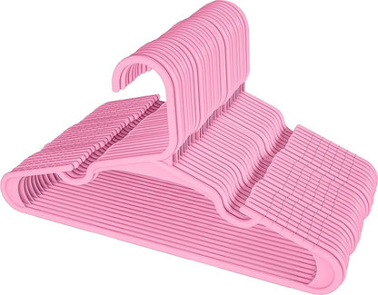 Utopia Home 60 Pack Kids Hangers - 11.5 Inch Plastic Baby Hangers for Closet - Childrens Hanger for Clothes & Infant Hanger for Closet - Ideal for Everyday Standard Use (Baby Pink)
