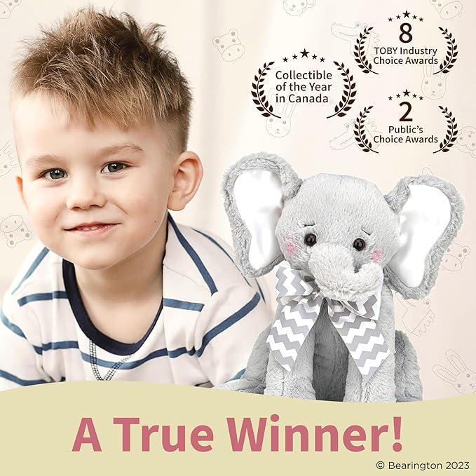 Bearington Baby Lil' Spout Lullaby Animated Musical Plush Stuffed Animal Gray Elephant 13"