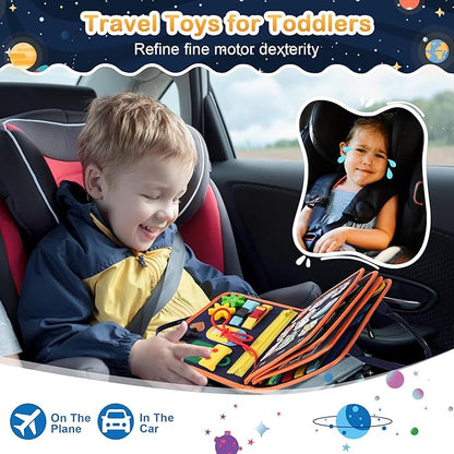 Toddler Busy Board Montessori Toys: for Toddlers 1-3 Year Old Educational Activity Book Sensory Board Travel Toy Ages 3-4 3-5 Learning Fine Motor Skills Preschool Quiet Book Gift for Boys Girls Kids