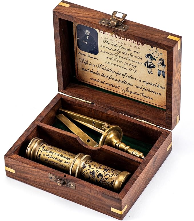 Handmade Kaleidoscope Educational Vintage Collection | Birthday | Any Occasion Gift for Kids and Adults (with Stand, One)