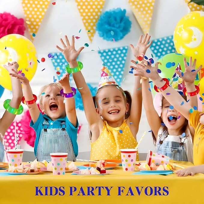 Light Up Glow Necklaces Bracelets Party Favors Accessories for Toddlers, Glow Sticks Pop Tubes for kids, Glow Birthday Camping Wedding Party Supplies Decorations for Boys Girls (Green 6-pack)