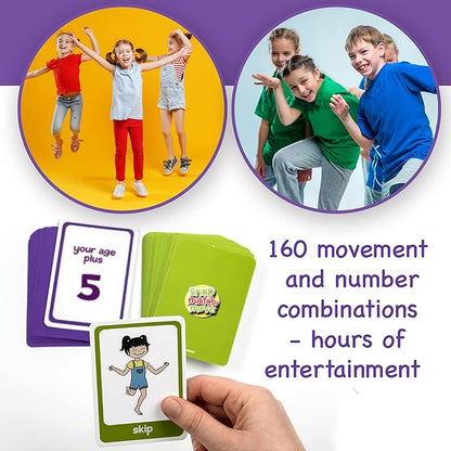 Exercise Cards for Kids - PE Equipment for Elementary School, Kids Workout Equipment Exercise Games, Classroom Exercise, PE Teacher Recess Equipment or at Home, Active Play Indoor or Outdoors