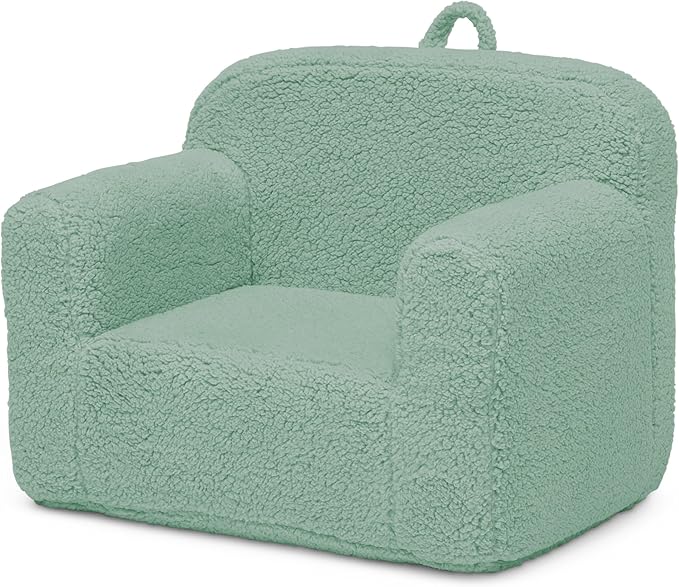Delta Children Sherpa Cozee Chair - Foam Kids Chair for Ages 18 Months and Up, Sage