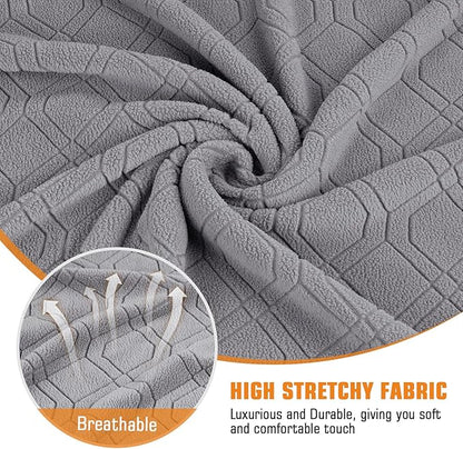 VANSOFY Recliner Cover, 2-Pieces Stretch Reclining Couch Cover with Pockets Loveseat Sofa Slipcovers Soft Washable Furniture Protector for Dogs Cats(Light Gray)